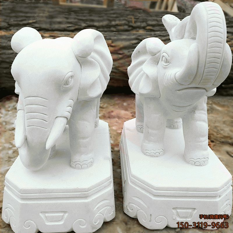 石雕大象_企業庭院招財動物雕塑