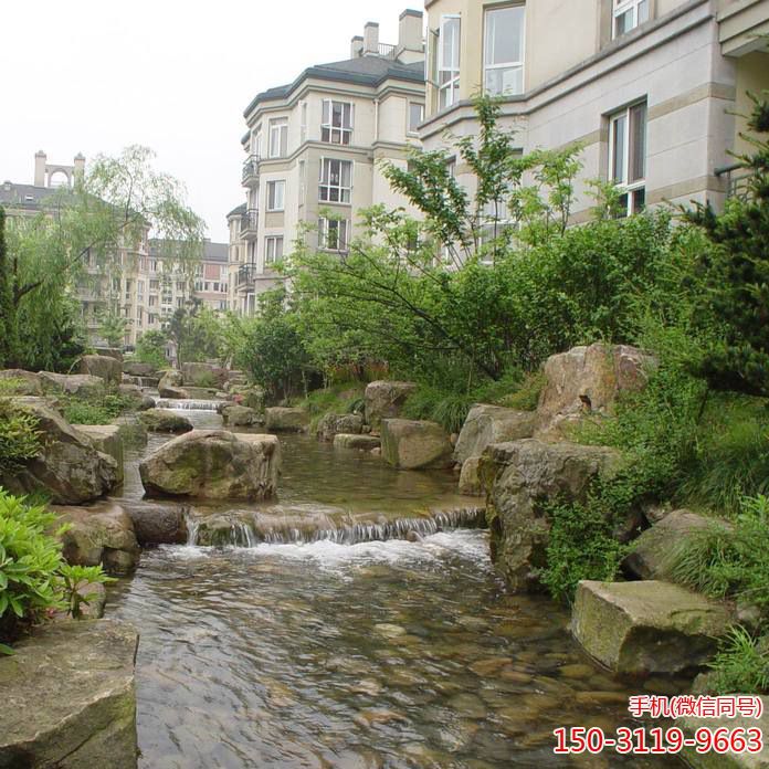 小區假山流水造景雕塑