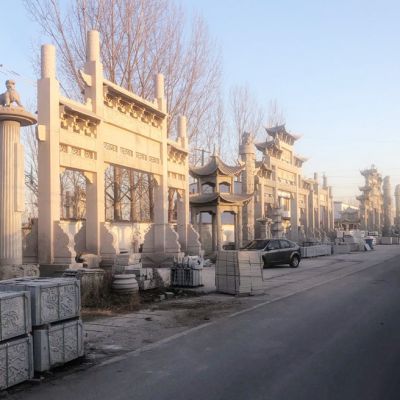 農村石大門-村莊石門村口石牌坊修建要點和意境美