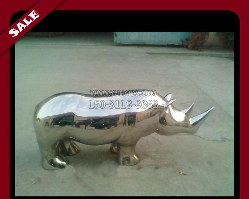 公園不銹鋼犀牛擺件雕塑 公園不銹鋼犀牛擺件雕塑