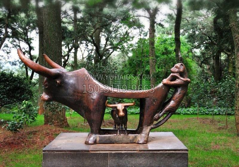 銅雕牛 抽象雕塑-公園生肖動物創意擺件 銅雕牛 抽象雕塑-公園生肖動物創意擺件
