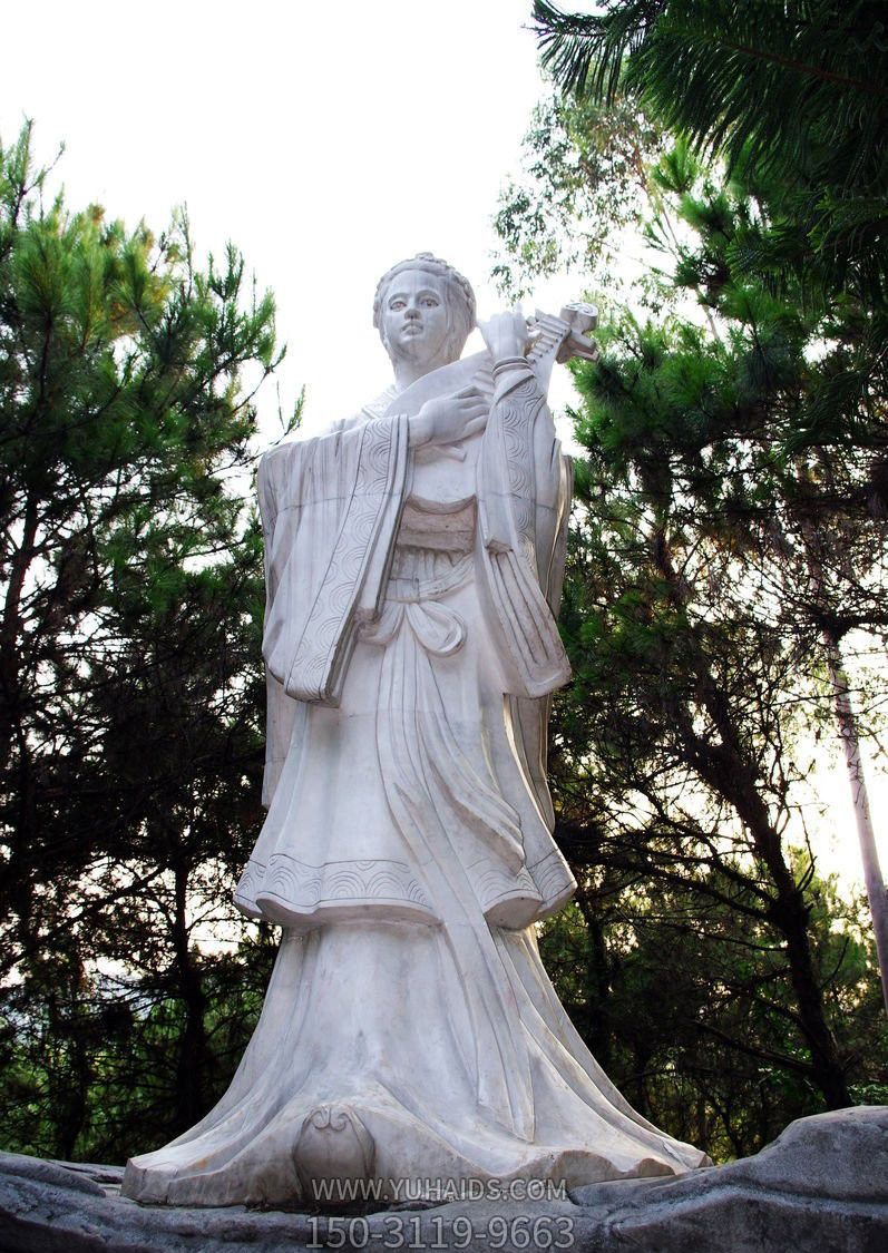 景區觀景區彈琵琶大理石古代美人王昭君石雕 景區觀景區彈琵琶大理石古代美人王昭君石雕