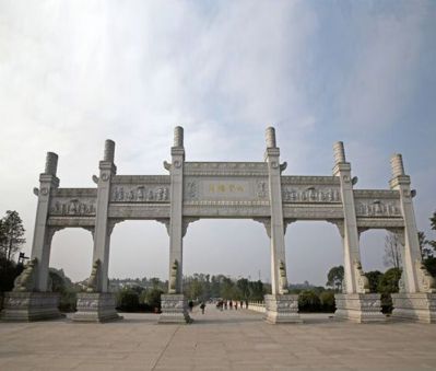 園林景觀大型五門石雕牌坊