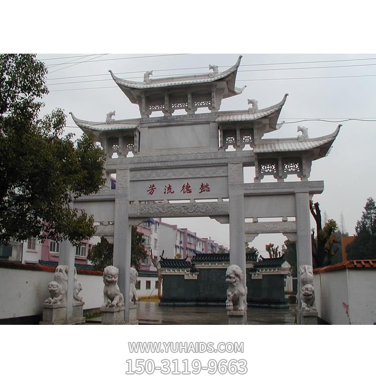 寺廟景區大型石牌樓山門擺件牌坊雕塑