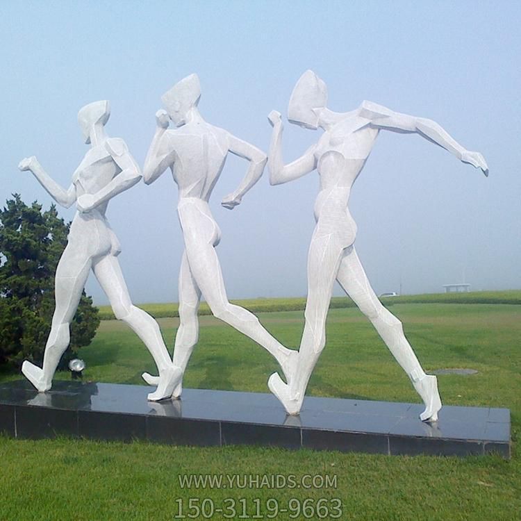 園林戶外玻璃鋼抽象運(yùn)動競走人物景觀擺件雕塑