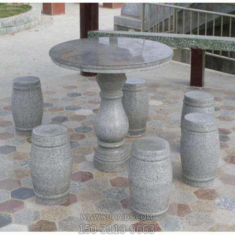 室外園林仿古花崗巖石桌石凳定制雕塑