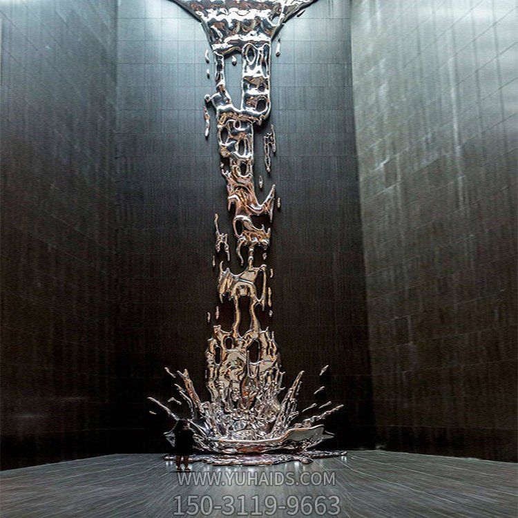 創意不銹鋼流水景觀雕塑