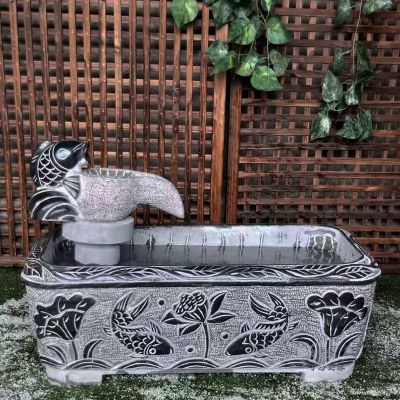 洗手盆別墅庭院戶外仿古石槽魚缸青石水槽流水養魚石槽花盆