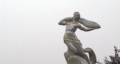 廣場抽象收割小麥的人物景觀銅雕