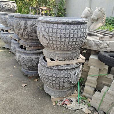 花盆、水缸、魚缸石雕擺件