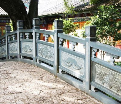 仿古寺院石橋景觀雕刻花紋欄桿扶手