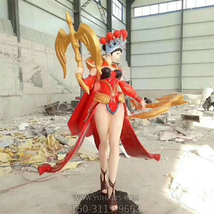 商場(chǎng)大型玻璃鋼彩繪游戲人物景觀擺件雕塑