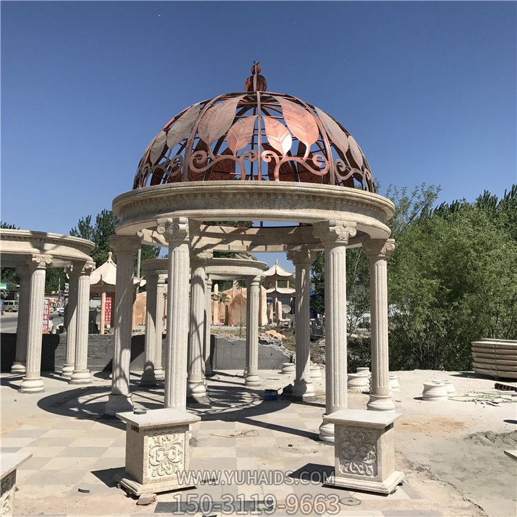 歐式羅馬柱鐵藝樹葉圓頂別墅花園北方?jīng)鐾さ袼?>
                                <h2>歐式羅馬柱鐵藝樹葉圓頂別墅花園北方?jīng)鐾さ袼?參數(shù)說明</h2>
                                                                        <table>
                                      <tr>
                                        <th>產(chǎn)品標(biāo)題</th>
                                        <td>歐式羅馬柱鐵藝樹葉圓頂別墅花園北方?jīng)鐾さ袼?/td>
                                      </tr>
                                      <tr>
                                        <th>發(fā)布時(shí)間</th>
                                        <td>2023-06-07 10:40</td>
                                      </tr>
                                      <tr>
                                        <th>價(jià)格</th>
                                        <td><span>電話咨詢</td>
                                      </tr>
                                                                              <tr>
                                          <th>雕刻內(nèi)容</th>
                                          <td>涼亭、馬</td>
                                        </tr>
                                                                          </table>
                                <h2>歐式羅馬柱鐵藝樹葉圓頂別墅花園北方?jīng)鐾さ袼?詳細(xì)說明</h2>
                                <p>玉海雕塑是一家綜合性的雕塑公司，擁有多款歐式羅馬柱鐵藝樹葉圓頂別墅花園北方?jīng)鐾さ袼苣Ｐ?，可加工定制多種歐式羅馬柱鐵藝樹葉圓頂別墅花園北方?jīng)鐾さ袼?，支持材質(zhì)、樣式、風(fēng)格、尺寸大小等方面的調(diào)整修改定制。我們所加工制作的歐式羅馬柱鐵藝樹葉圓頂別墅花園北方?jīng)鐾さ袼苜|(zhì)優(yōu)價(jià)廉，遍布全國多個(gè)省市地區(qū)，想要了解更多案例圖片，請電話或微信咨詢。材質(zhì)、大小、樣式等都可以按需定制，還可根據(jù)您提供給的歐式羅馬柱鐵藝樹葉圓頂別墅花園北方?jīng)鐾さ袼軜訄D進(jìn)行制作！如有相關(guān)需求，歡迎致電（微信同號(hào)）：<span>150-3119-9663</span></p>
                                                                <div   class=