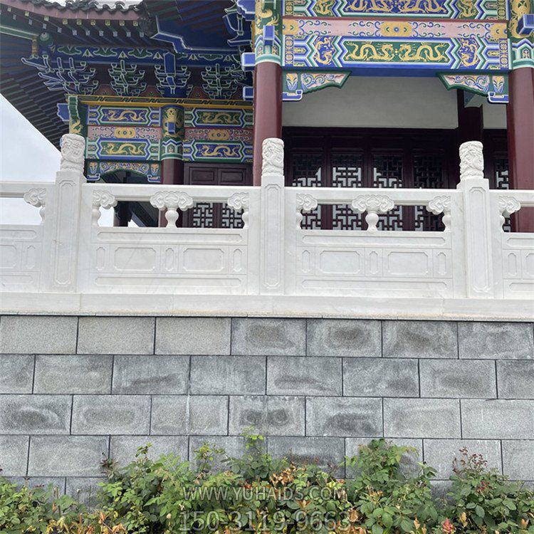 景區庭院公園漢白玉石欄桿雕塑