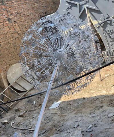 公園創意蒲公英鏤空球雕塑