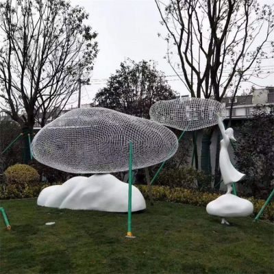 不銹鋼運動，網(wǎng)格抽象運動雕塑