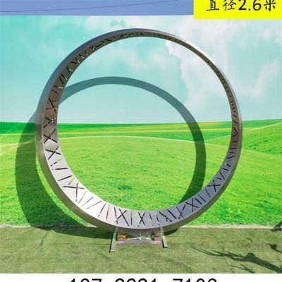  不銹鋼幾何戶外園林景觀圓環雕塑