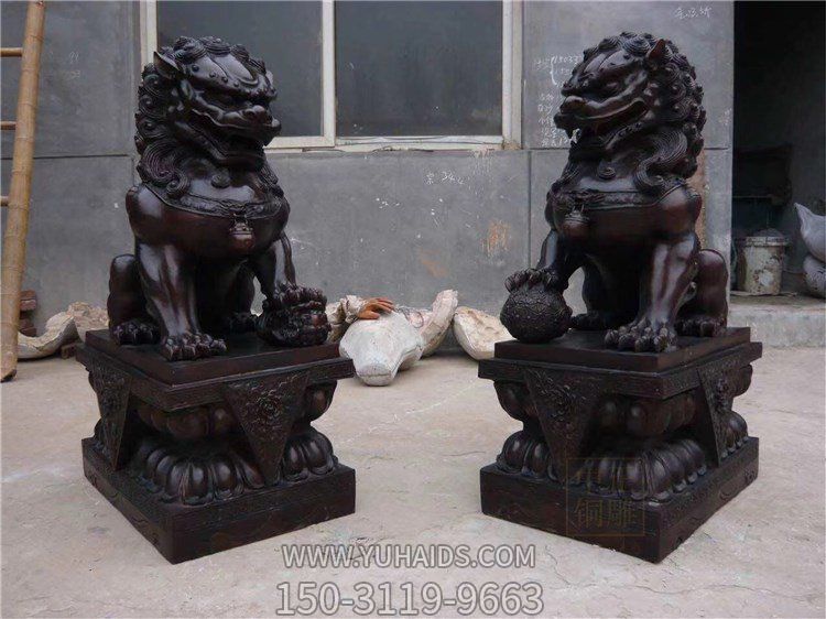 酒店工廠門口大型銅雕鎮宅招財獅子雕塑