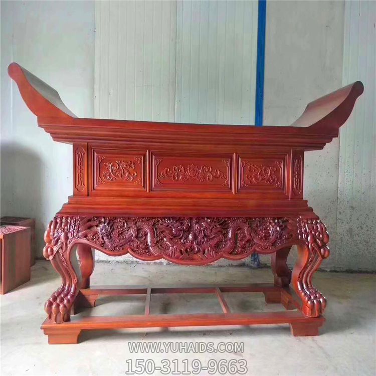 景區寺院大殿元寶桌定浮雕龍紋圖案供桌擺擺件雕塑