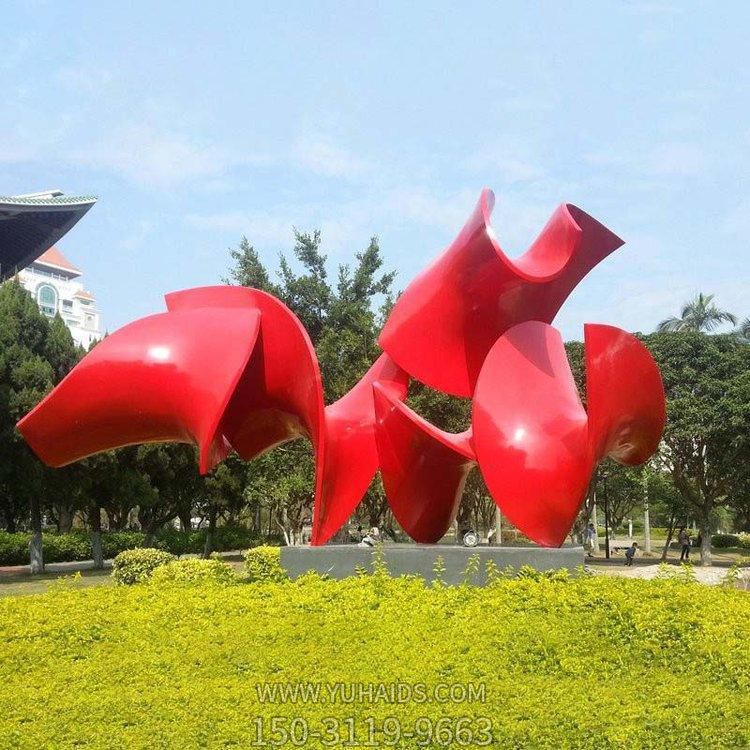 公園大型不銹鋼彩繪創意抽象園林擺件雕塑