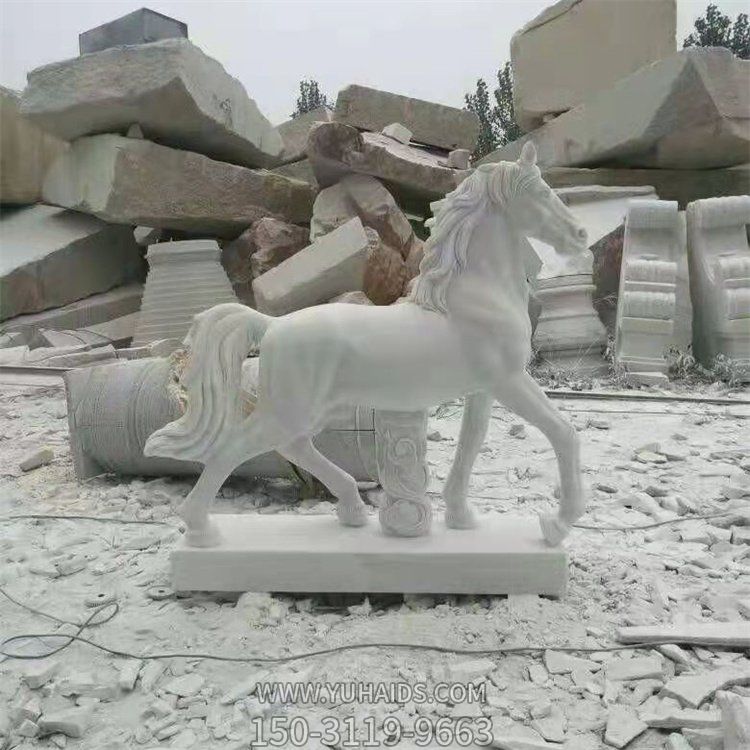 天然石材擺放大理石雕刻動物馬園林?jǐn)[件雕塑