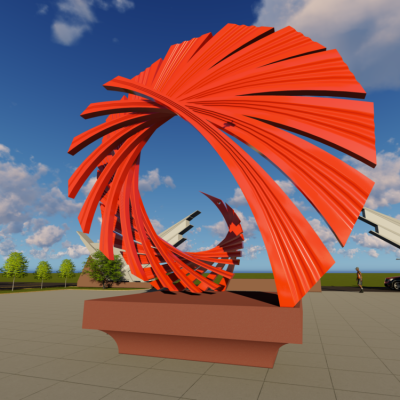 不銹鋼抽象景觀雕塑，廣場抽象藝術(shù)造型雕塑