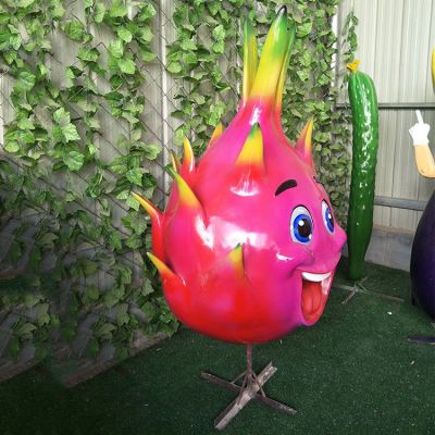 玻璃鋼火龍果，火龍果卡通公仔