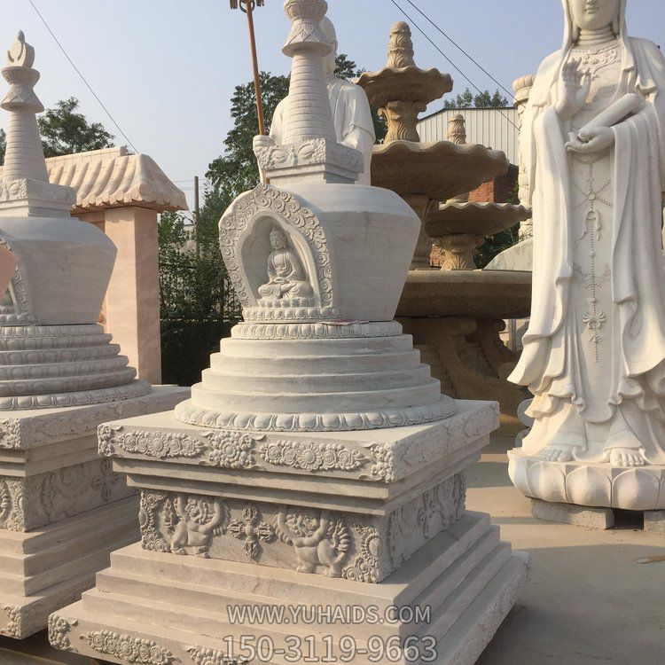 花崗巖石雕舍利塔 園林景觀石燈塔 寺廟藏族八寶塔 雕塑