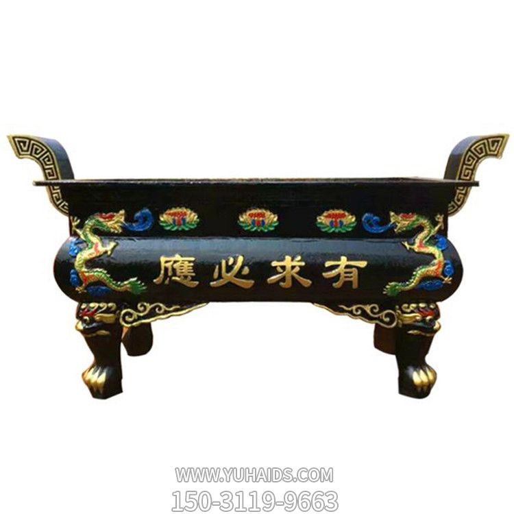 廟宇宗祠燒紙祭祀平口長(zhǎng)形香爐雕塑