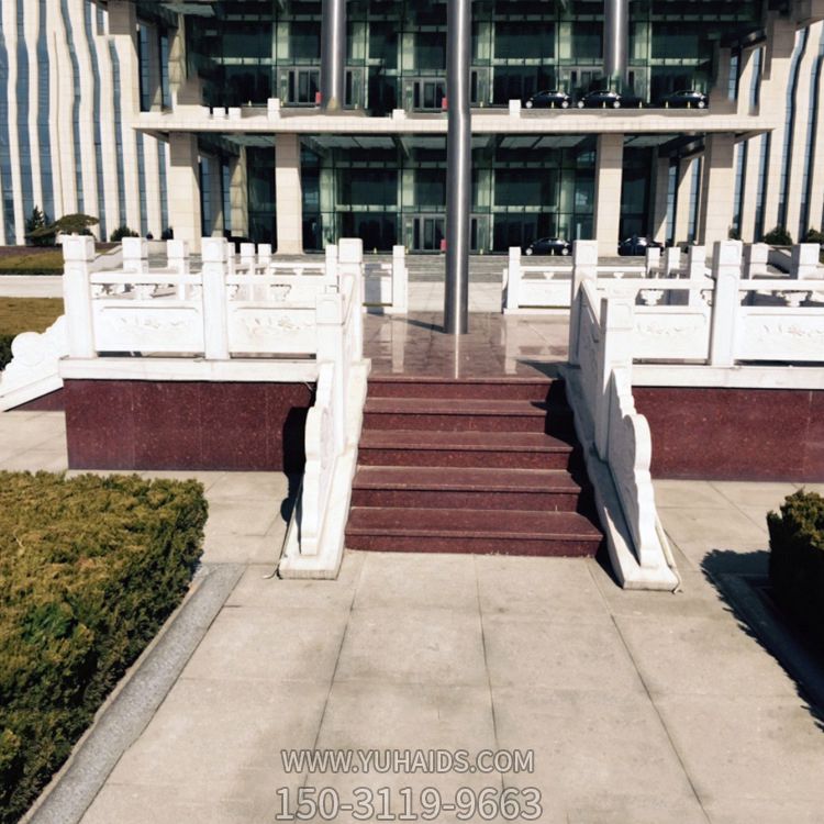 企業(yè)大門漢白玉升旗臺(tái)雕塑