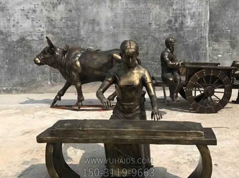 彈古箏人物校園景觀銅雕彈雕塑 彈古箏人物校園景觀銅雕彈雕塑