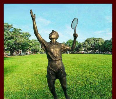 打羽毛球公園運動人物雕塑