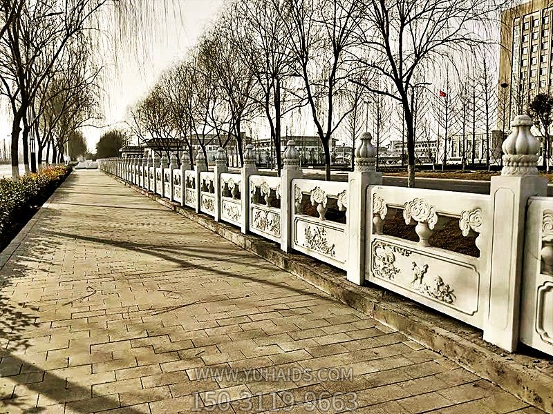 城市街道景觀大理石雕刻欄板雕塑