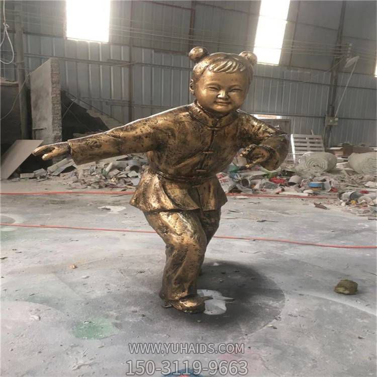 廣場別墅小區擺放玻璃鋼仿銅人物雕塑
