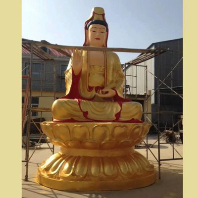 大型景區(qū)寺廟鑄銅彩繪園林景觀(guān)觀(guān)音雕塑