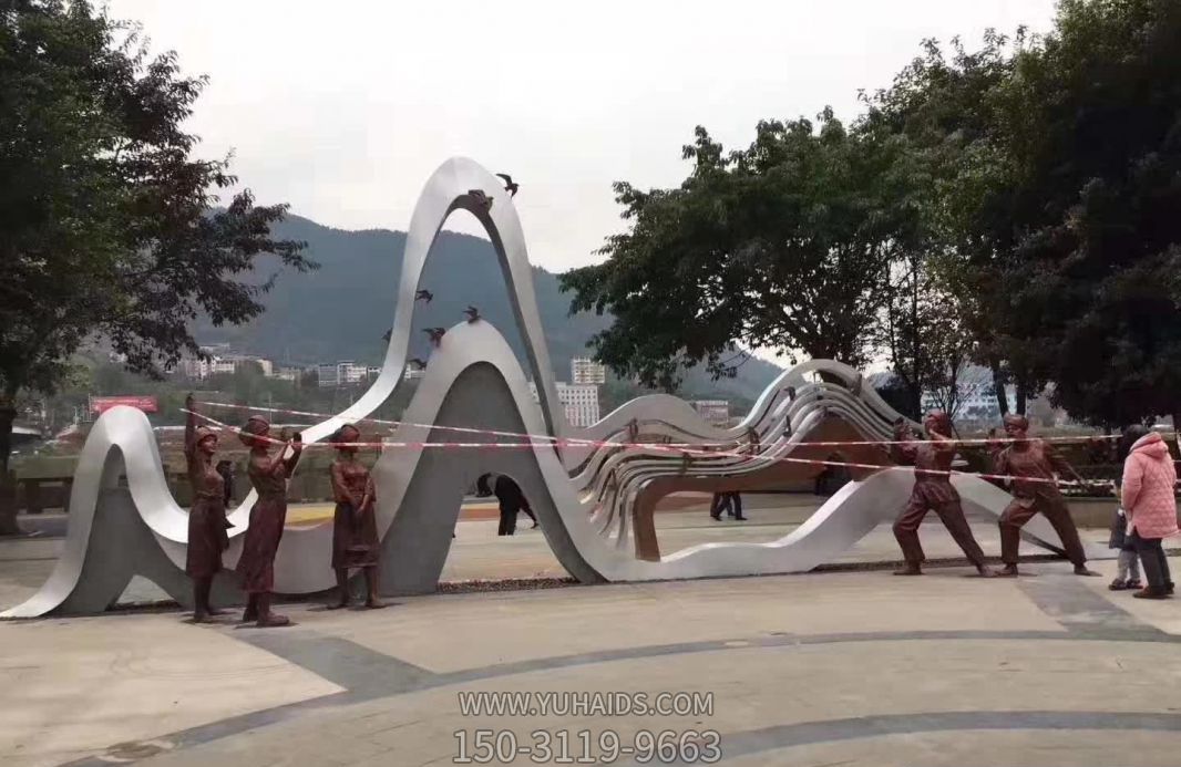 廣場(chǎng)景區(qū)擺放假山不銹鋼景觀(guān)雕塑