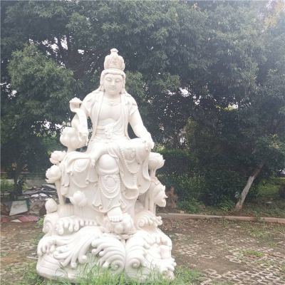 漢白玉優(yōu)質天然石材雕刻觀音坐像景區(qū)寺院雕塑