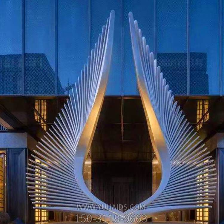 酒店水景創意不銹鋼鏤空擺件雕塑