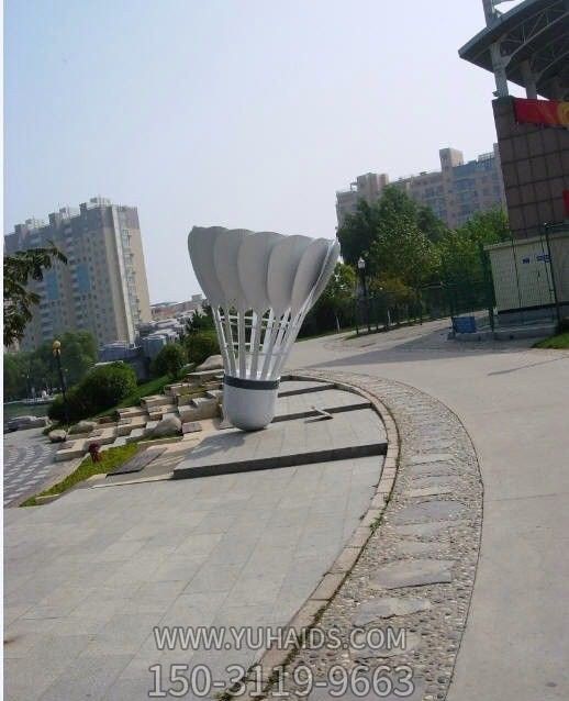 不銹鋼廣場羽毛球雕塑 不銹鋼廣場羽毛球雕塑