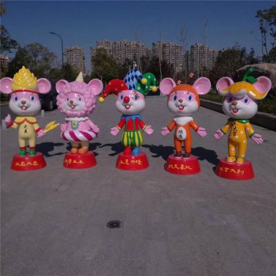 商場游樂園玻璃鋼卡通小老鼠雕塑
