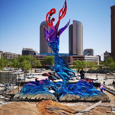 不銹鋼園林彩繪抽象景觀擺件