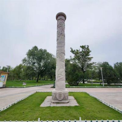 戶外公園大理石石雕大型文化柱