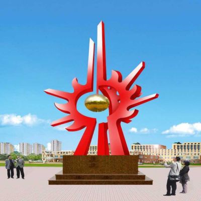 校園戶(hù)外廣場(chǎng)大型不銹鋼景觀(guān)標(biāo)志雕塑擺件