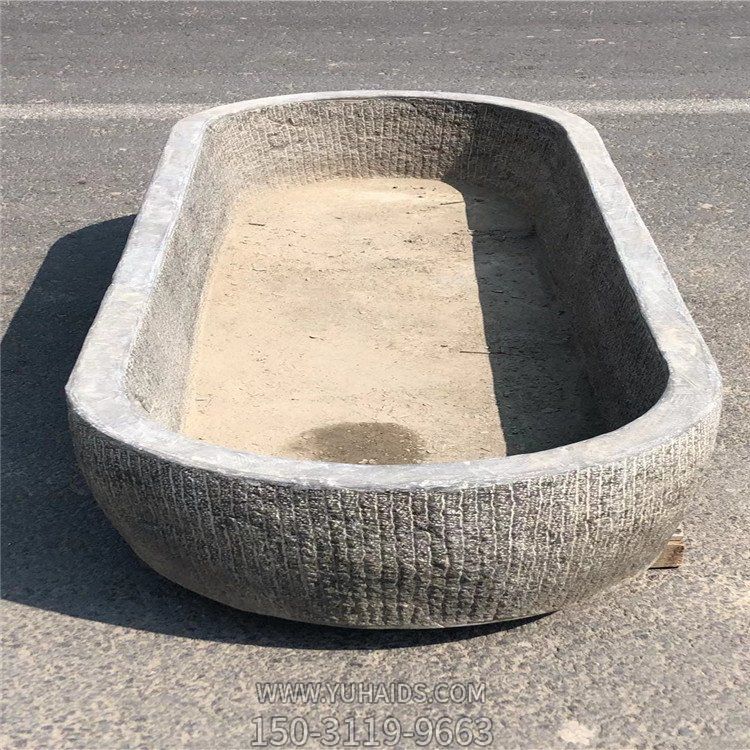 戶外大型庭院仿古做舊老石槽擺件雕塑