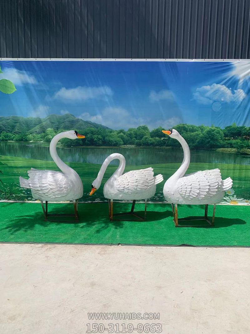 景區(qū)觀光仿真動物玻璃鋼白天鵝雕塑