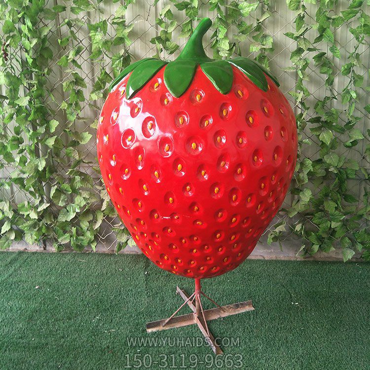 草莓，玻璃鋼仿真植物雕塑