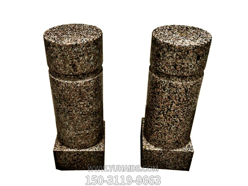 醫院擺放花崗巖立柱擋車石雕塑