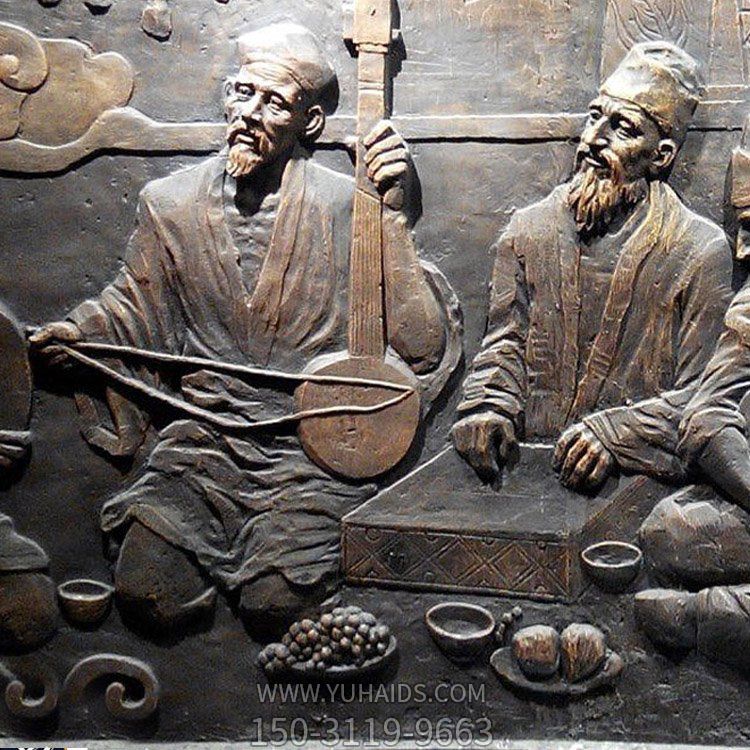 戶外園林浮雕人物景觀壁畫(huà)雕塑