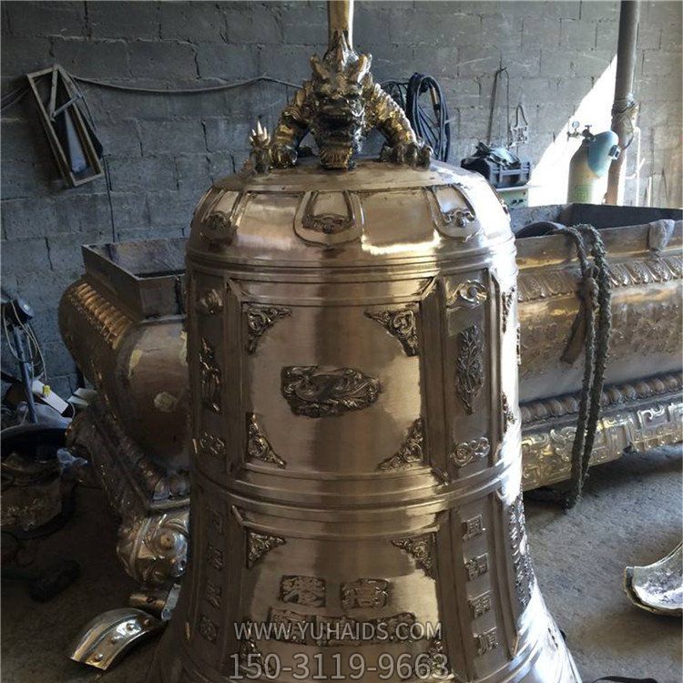 景區寺廟大型浮雕銅鐘雕塑