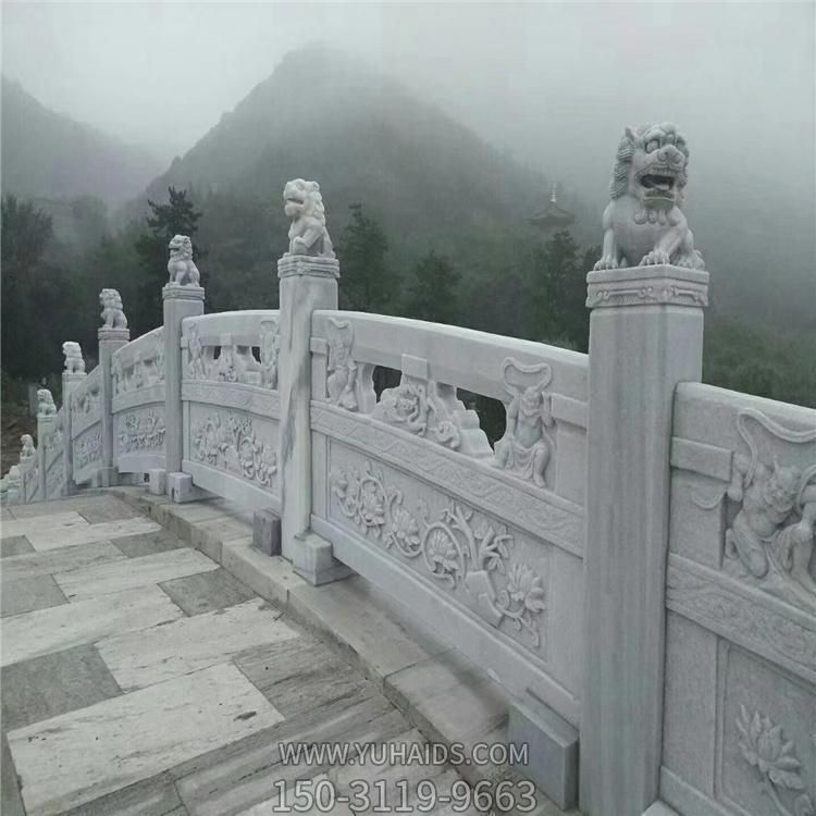 景區石拱橋漢白玉欄板  校園升旗臺石雕圍欄雕塑